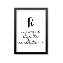Quadro ´Fé´ Moldura Preta Tamanho A4