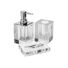 Conjunto De Banheiro Cristal Óptico 3 Peças