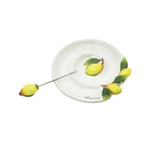 Petisqueira Lemons Em Cerâmica Com Espeto 13x14x3cm