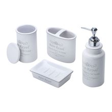 Conjunto de Cerâmica Para Banheiro Royal Branco Com 4 Peças