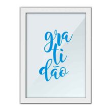 Quadro Gratidão Cursiva 24x33 cm Moldura Branca Los Quadros