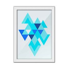 Quadro Formas geometricas 24x33cm Moldura Branca Los Quadros