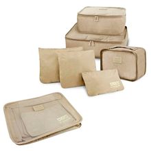 KIT ORGANIZADOR DE MALAS DE 6 PEÇAS BEGE