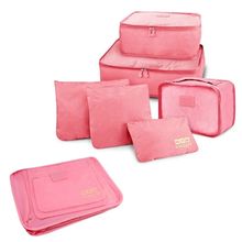 KIT ORGANIZADOR DE MALAS DE 6 PEÇAS ROSA CLARO