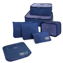 Kit Organizador De Malas De 6 Peças Azul Marinho