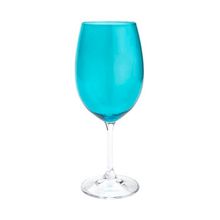 Taça para Água Anna Azul Turquesa Em Cristal Eco 600ml 6pçs