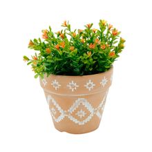 Vaso De Cerâmica Terracota Inca 12,5x11cm