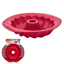 FORMA PARA PUDIM DE SILICONE VERMELHA