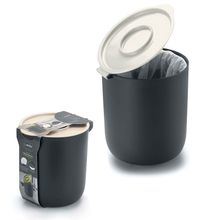 Lixeira De Pia Com Aramado Branca E Cinza Ø16x19cm