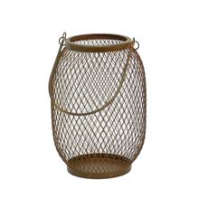Lanterna Mesh 2 M Em Metal Cor Ferrugem 22x16cm