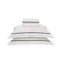 Jogo De Lençol King Trussardi Parisi 300 Fios Branco E Preto 280x260cm