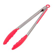 Pegador Inox C/Ponta Em Silicone Vermelho 30cm