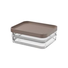 Pote Clear Duo 560ml 13,1x16,7x6cm Warm Gray Coza