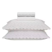 JOGO DE LENÇOL BERGAMO QUEEN 600 FIOS BRANCO E PLATINO 240X280CM
