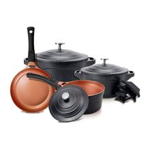 Jogo De Panelas Com Indução E Revestimento Cerâmico Premier Black Com 4 Peças Le Cook
