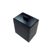 Porta Algodão Retangular Resina Preto Fosco Inox Inotex