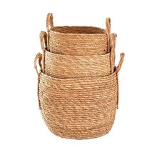 Cestos Elegance Natural Com 3 Peças Em Palha Natural Jolitex