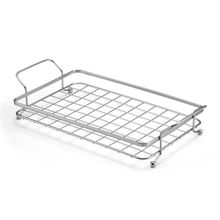 Bandeja Aramada Decorativa Em Aço Cromado Fosco 48x25cm Arthi