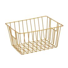 Cesto Organ Retangular Médio 27x20x14 Dourado Arthi