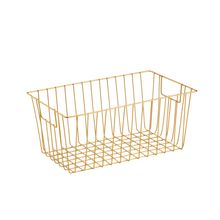 Cesto Organ Retangular Grande 40x24x17 Dourado Arthi