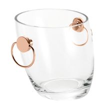 Balde De Vidro Com Alça Rose De Aço Inox 15x16cm Wolf