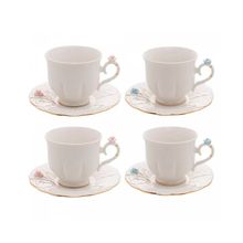 Conjunto 4 Xícaras de Chá de Porcelana  200ml  Flower Wolff