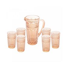 Conjunto 6 Copos E 1 Jarra De Vidro Brand Âmbar  Wolff