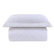 Colcha Portuguesa King Jacquard Damask Branco 3 peças Naturalle Fashion