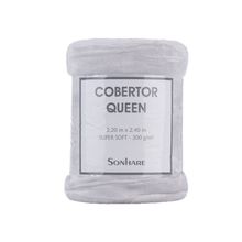 Cobertor Queen Super Soft Prata 300G 2,20X2,40M Sonhare