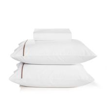 Jogo De Cama Casal Liam Branco E Taupe 180 Fios 3 Peças Karsten