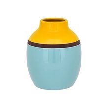 Vaso Johnny Cerâmica Azul 21cm x 15cm x 15cm