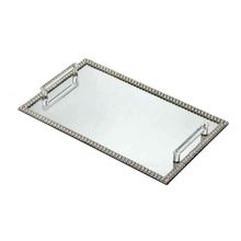 Bandeja Decorativa Espelhada Com Pedrarias 31x15cm