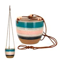 Cachepot Gaspar Pendente 13x17cm Em Cerâmica Multicolorido