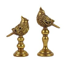 Kit Com 2 Pássaros Gold Com Pé