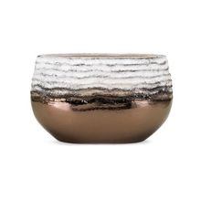 Vaso Naeem Médio Branco E Bronze