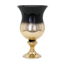 Vaso Alia Ombre Preto E Dourado