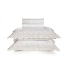 Jogo de Lençol King Torrigiani 600 Fios Branco 280x280cm Trussardi