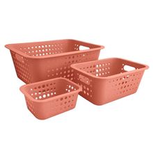 Conjunto de Cestas Organizadoras Multiuso Terracota