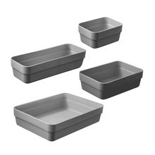 Conjunto Para Organização de Gavetas Logic Chumbo 4 Peças