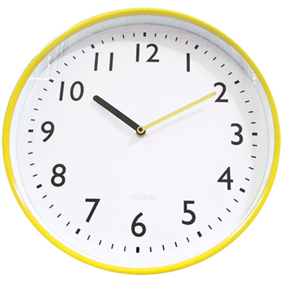 Relógio Parede All Clean Numbers Amarelo Ø37,8cm