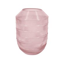 Vaso De Vidro Transparente Rosa 16x16x22cm