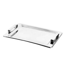 Bandeja Prime De Inox Com Alças 37x23cm