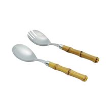 Conjunto com 2 peças Para Salada de Aço Inox com Cabo de Plastico Bamboo 21cm Lyor