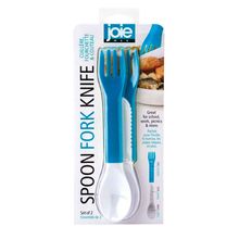 Conjunto De 2 Talheres 3 Em 1 Joie Em Plástico Azul E Branco