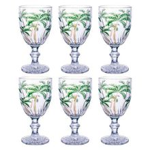 Jogo De Taças Para Água Palm Tree Color 6 Peças 260ml