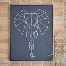 TELA SILK ELEFANTE MOLDURA PRETA