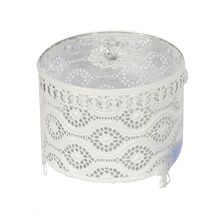 PORTA JÓIAS DE METAL BRANCO TAMANHO G