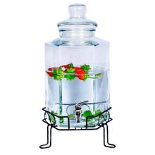 SUQUEIRA DE VIDRO COM SUPORTE DE METAL PARA 10L