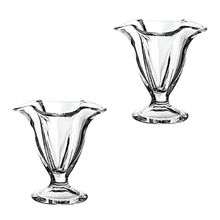 JOGO COM 2 TAÇAS PARA SORVETE VIDRO INCOLOR 11,5CM