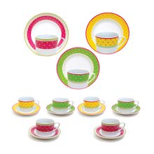 CONJUNTO COM 6 XÍCARAS DE CHÁ COLORS